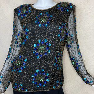 Sténay Silk Vintage Beaded Blouse